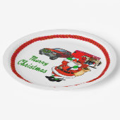 西ロデオカウボーイトラックトレーラーサンタクリスマス ペーパープレート (アングル)