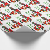 西ロデオカウボーイトラックトレーラーサンタクリスマス ラッピングペーパー (角)