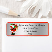 西ロデオカウボーイトラックトレーラーサンタクリスマス ラベル (インサイチュ)