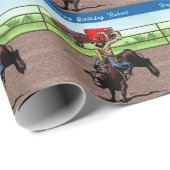 西ロデオカウボーイブルパーソナライズされたライド ラッピングペーパー (ロールコーナー)