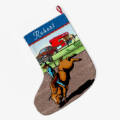 西ロデオカウボーイブルライド ラージクリスマスストッキング (裏面 (吊り時))
