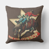 西ロデオカウボーイブロンクライダーライド'emカウボーイ クッション (裏面)
