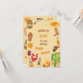 西ロデオカウボーイ誕生日ハッピーロデオ カード (正面/裏面インサイチュ)