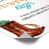 西ロデオカウボーイ1st誕生日パーティーテーブルサイン ポスター (角)