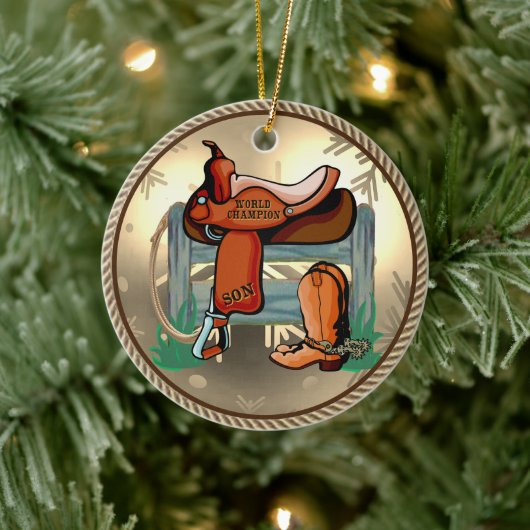 西ロデオサドルのチャンピオンソン セラミックオーナメント (ツリー)
