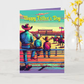 西ロデオパーソナライズされたカウボーイズ父の日 カード (黄色い花)