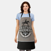西ロデオールドウエストステアローピングパーソナライズされた エプロン (着用した状態)