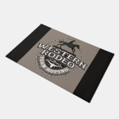 西ロデオールドウエストステアローピングパーソナライズされた ドアマット (アングル)