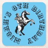 西ロデオ南部の牧場のカウボーイオンホース スクエアペーパーコースター (正面)