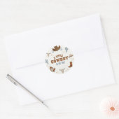 西ロデオ小さなカウボーイ赤ちゃんシャワー ラウンドシール (封筒)