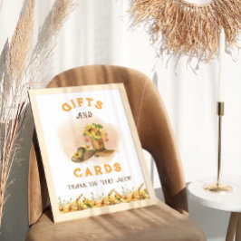 西ロデオ素朴赤ちゃんシャワーのギフトサイン ポスター