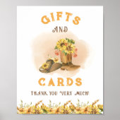 西ロデオ素朴赤ちゃんシャワーのギフトサイン ポスター (正面)