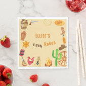 西ロデオ・カウボーイ誕生日 スタンダードランチョンナプキン (インサイチュ)