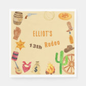 西ロデオ・カウボーイ誕生日 スタンダードランチョンナプキン (正面)