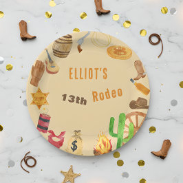 西ロデオ・カウボーイ誕生日 ペーパープレート