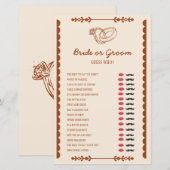 西ロマンス花嫁または新郎シャワーゲーム (正面/裏面)