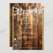 西ロープワゴンホイールメイスンジャールストリングライト 招待状 (正面/裏面)