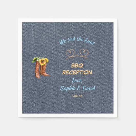 西ロープ我々結び目バーベキュー披露宴 スタンダードカクテルナプキン (正面)