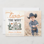 西ヴィンテージ砂漠カウボーイ2ndバースデーフォト 招待状 (正面)