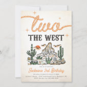 西ヴィンテージ砂漠カウボーイ2nd誕生日 招待状 (正面)