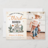 西ヴィンテージ砂漠カウボーイ3rd誕生日の写真 招待状 (正面)