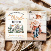 西ヴィンテージ砂漠カウボーイ3rd誕生日の写真 招待状