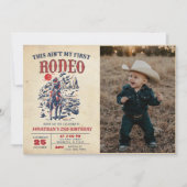 西ヴィンテージ砂漠ロデオ2nd誕生日の写真 招待状 (正面)