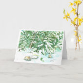 西京山3月の雪景 カード (黄色い花)