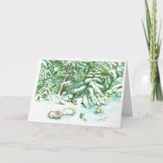 西京山3月の雪景 カード (正面)