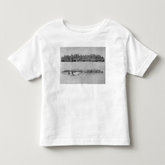 西側からのカルカソンヌの眺め トドラーTシャツ (正面)