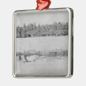 西側からのカルカソンヌの眺め メタルオーナメント (左)