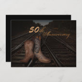 西側のカウボーイ50結婚周年を祝う鉄道 招待状 (正面/裏面)