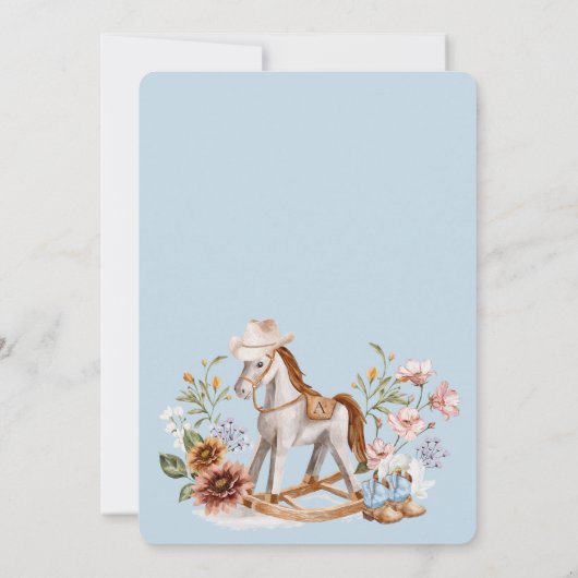 西側指名手配ポスター男の赤ちゃんシャワーゲームカード 招待状 (裏面)