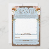 西側指名手配ポスター男の赤ちゃんシャワーゲームカード 招待状 (正面)