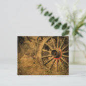 西初期の国素朴車の車 ポストカード (スタンド正面)