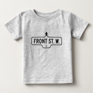 西前部通りトロントの道路標識 ベビーTシャツ