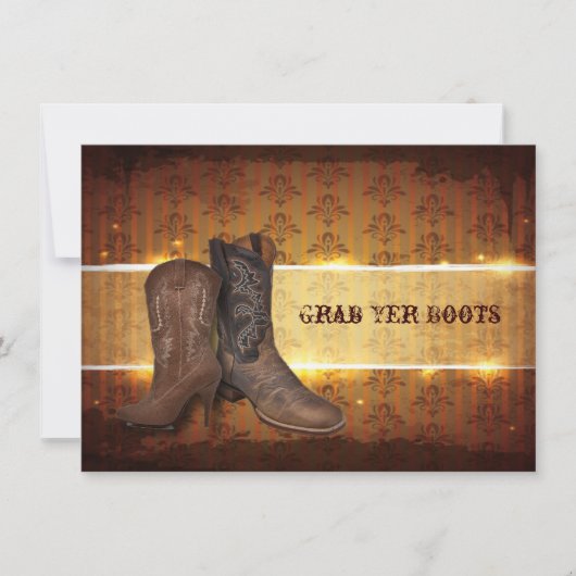 西動揺して国カウボーイ結婚ー 案内状 (正面)