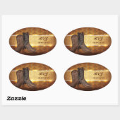 西動揺して国カウボーイ結婚ー 楕円形シール (シート)