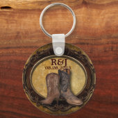 西動揺して国カウボーイ結婚式の引き出物 キーホルダー (正面)