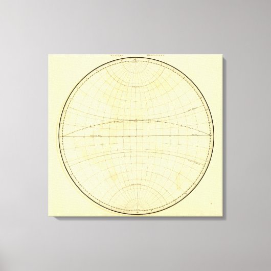 西半球のアウトライン キャンバスプリント (正面)