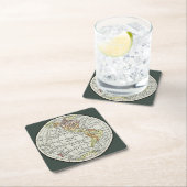 西半球の地図と旅行 スクエアペーパーコースター (インサイチュ)