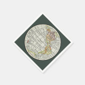 西半球の地図と旅行 スタンダードカクテルナプキン (角)
