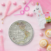 西半球の地図と旅行 ペーパープレート (パーティー)