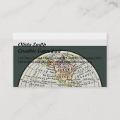 西半球の地図と旅行 名刺 (正面)