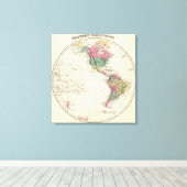西半球の地図 キャンバスプリント (インサイチュ (ウッドフロア))