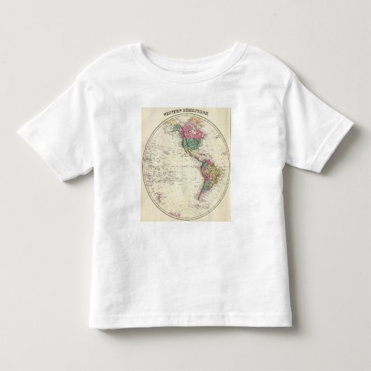 西半球の地図 トドラーTシャツ (正面)