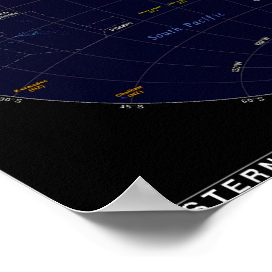 西半球の地図 ポスター (角)