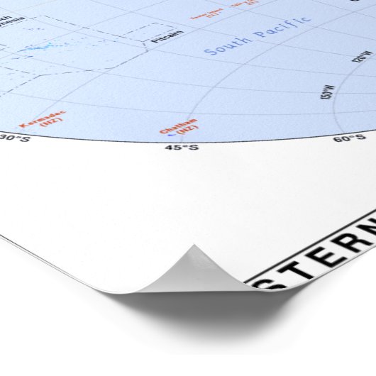 西半球の地図 ポスター (角)