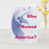 西半球の誰がアメリカと名付けたのか？グリーティングカード カード (黄色い花)