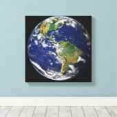 西半球を示す全地球 キャンバスプリント (インサイチュ (ウッドフロア))